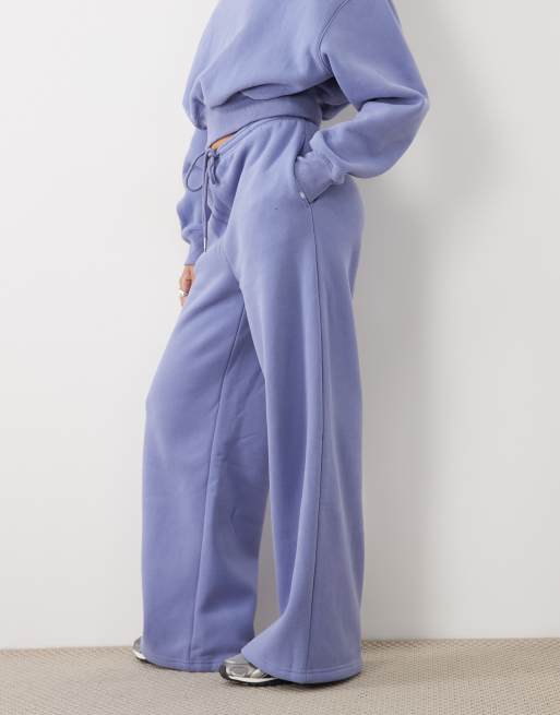 Cotton On plush tie waist wide leg sweatpant in blue ice , 2 of 5