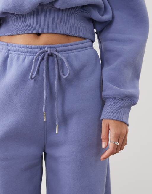 Cotton On plush tie waist wide leg sweatpant in blue ice , 3 of 5