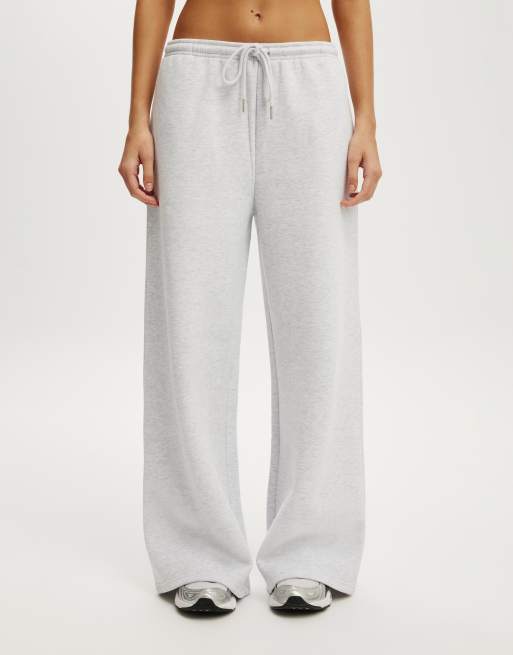 Cotton On Plush tie waist wide leg sweatpant in grey, 3 of 4