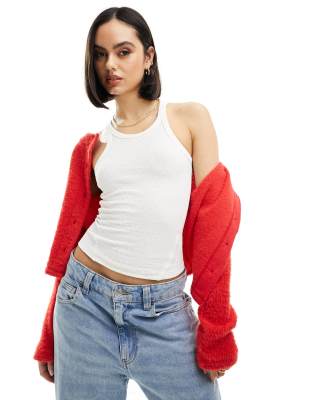 Cotton:On Cotton On pointelle relaxed crop vest white