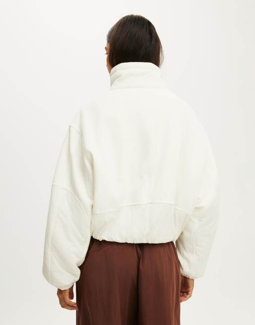 Cotton On Polar fleece padded jacket in white, 4 of 4