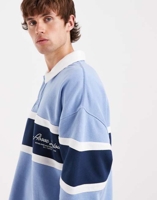 Cotton On - Polo azul Riviera de estilo rugby con estampado gráfico, 4 de 5