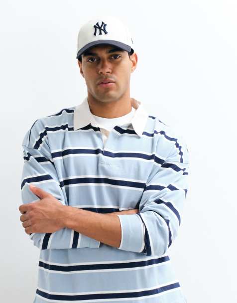 Cotton On - polo rugby de corte box en azul cielo - view 1