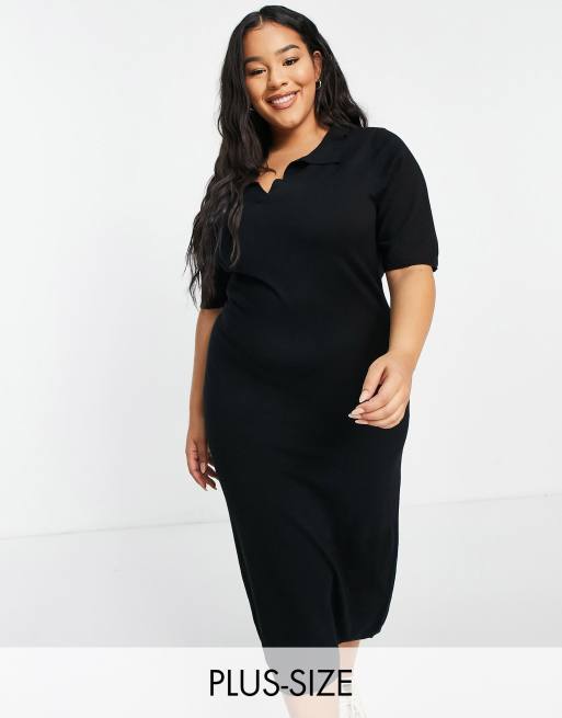 Cotton On – Polokleid aus Strick in Schwarz 