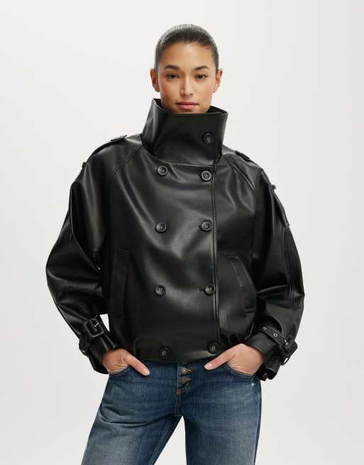 Cotton On Porter cropped trench in black, 2 of 4