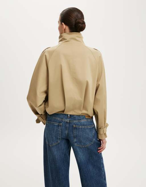 Cotton On Porter cropped trench in brown, 4 of 4