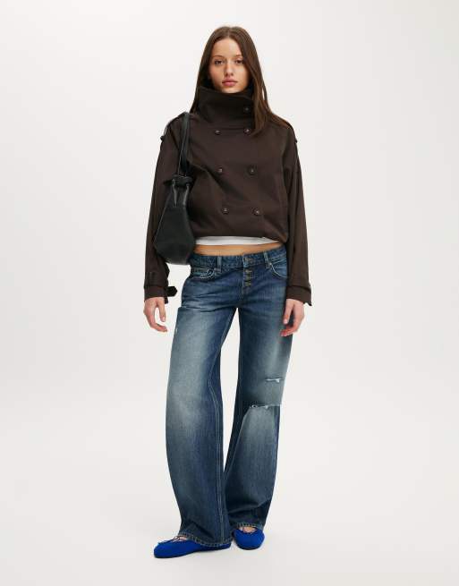 Cotton On Porter cropped trench in brown, 2 of 4