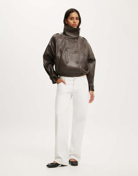 Cotton On Porter cropped trench in brown - view 1