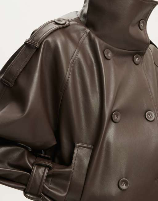 Cotton On Porter cropped trench in brown, 3 of 4