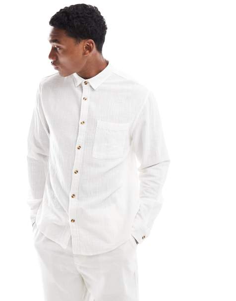 Cotton On Portland long sleeve shirt in vintage white cheesecloth - view 1