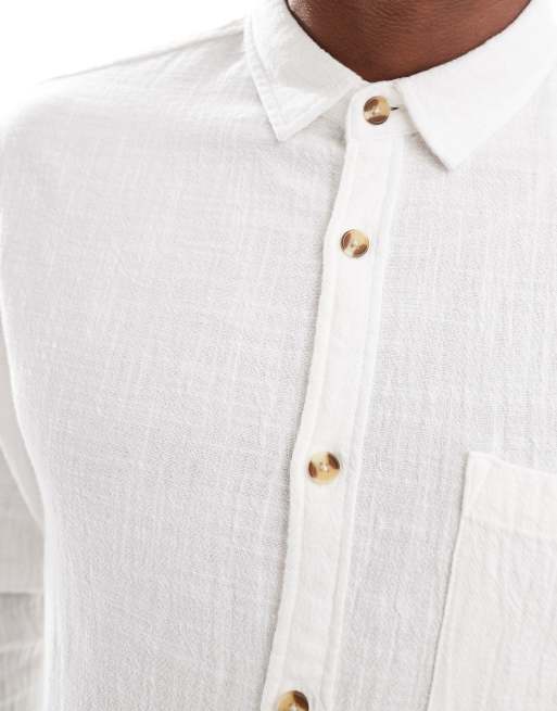 Cotton On Portland long sleeve shirt in vintage white cheesecloth, 2 of 4