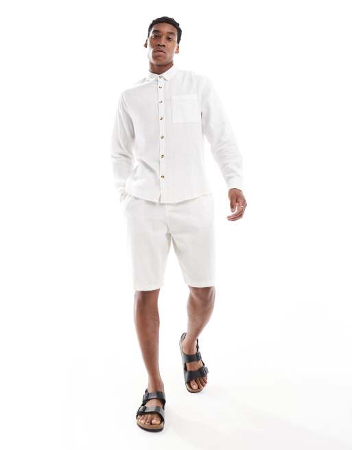 Cotton On Portland long sleeve shirt in vintage white cheesecloth, 3 of 4