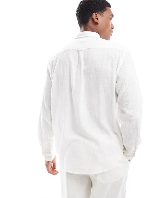Cotton On Portland long sleeve shirt in vintage white cheesecloth, 4 of 4