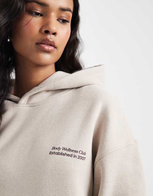Cotton On – Premium – Beigemelerad, mjuk huvtröja med tryck, 4 av 4