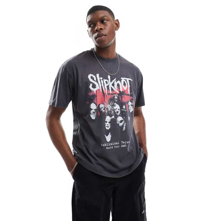 Cotton On premium loose fit Slipknot t-shirt in grey ASOS