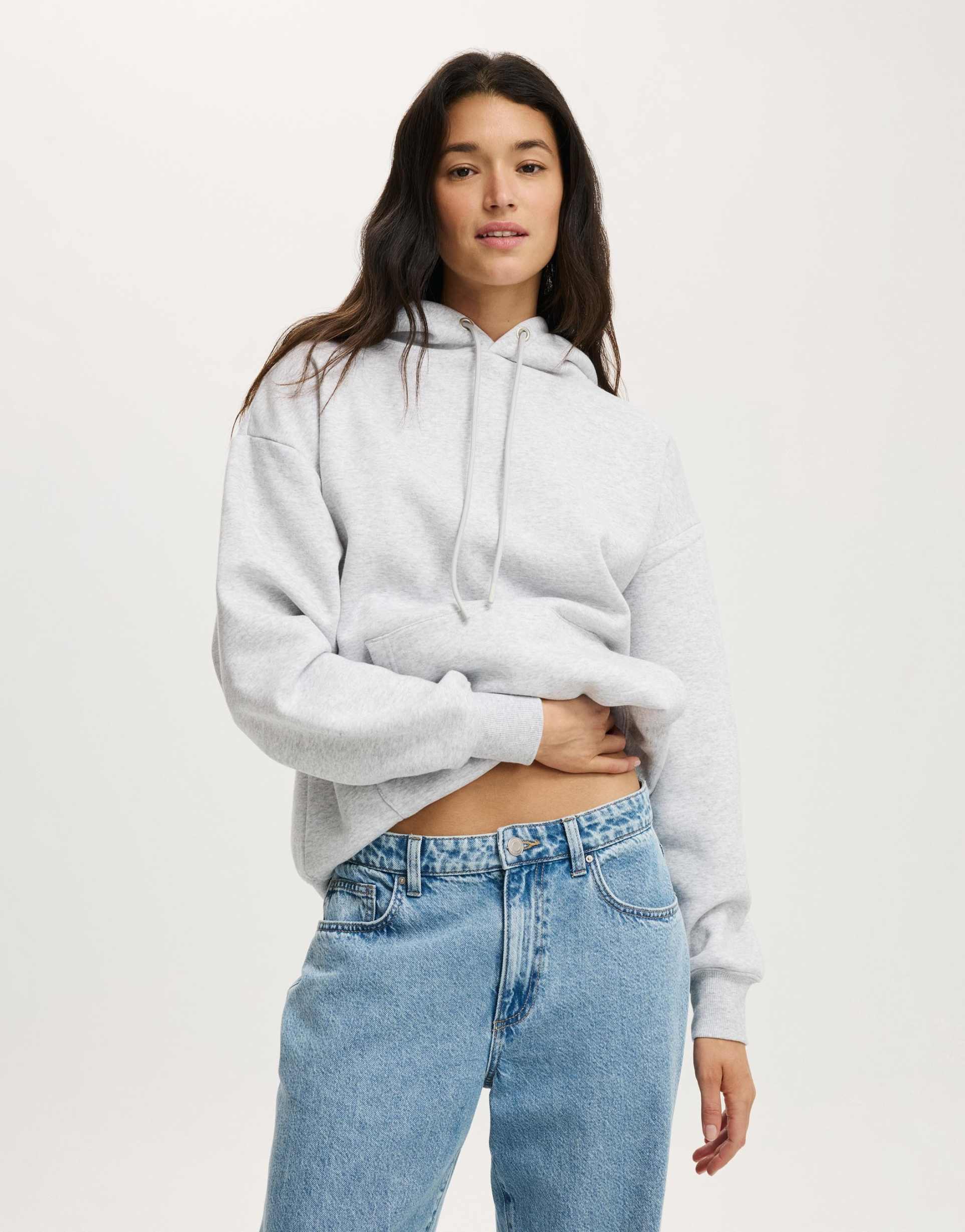 cotton on premium oversized hoodie in gray