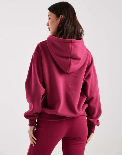 Cotton On premium oversized hoodie in washed dark lotus - part of a set, 4 of 4
