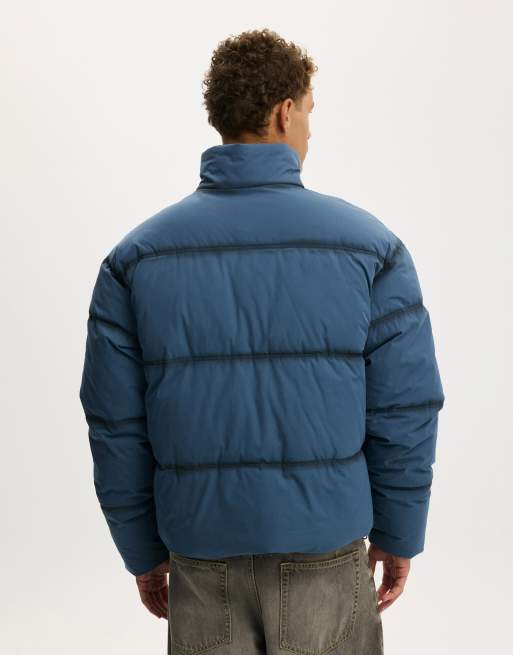 Cotton On puffer jacket in smoke blue, 3 of 4