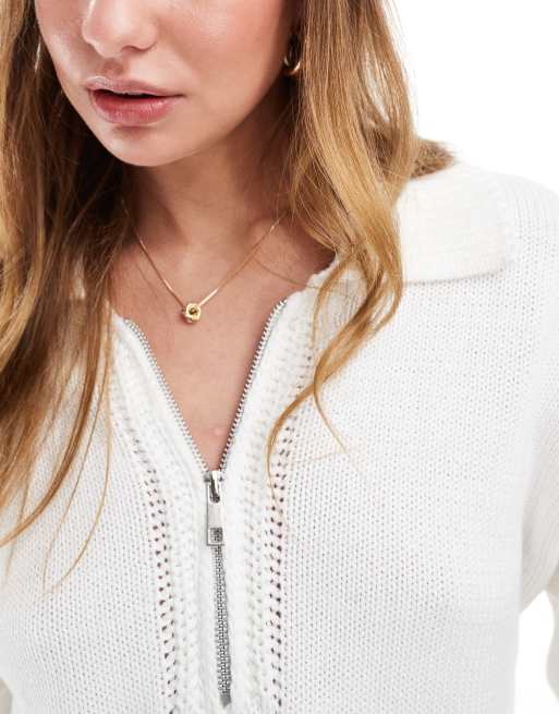 Cotton On - Pull à col zippé - Blanc, 3 de 4