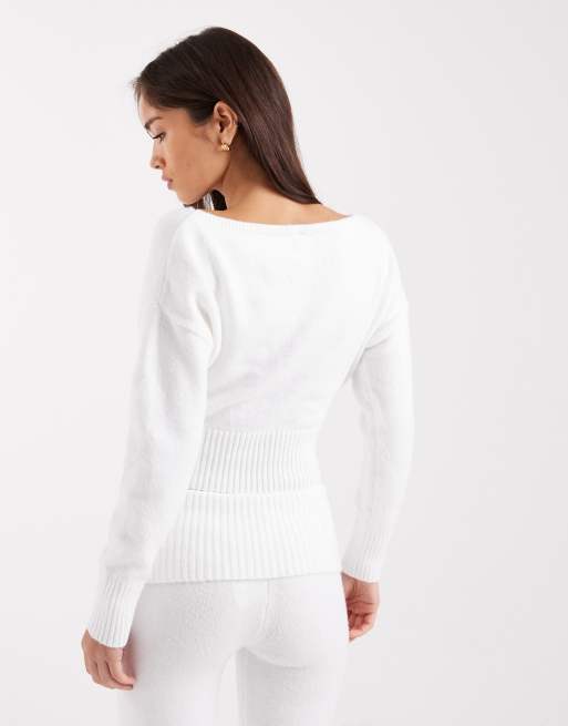 Cotton On - Pull court en maille à épaules dénudées - Lait de coco, 4 de 4