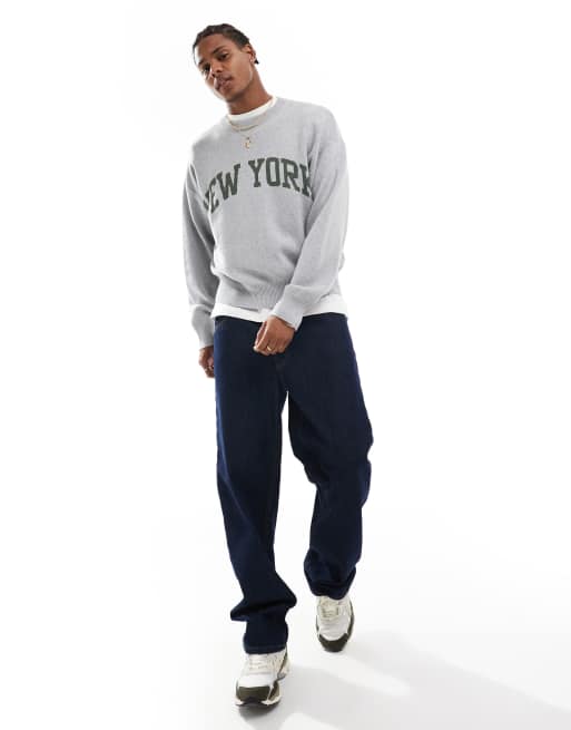 Cotton On - Pull en maille à imprimé New York - Gris, 2 de 4