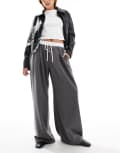 [Cotton:On] Cotton On pull on wide leg pants in charcoal-Grey 6 Charcoal Stripe