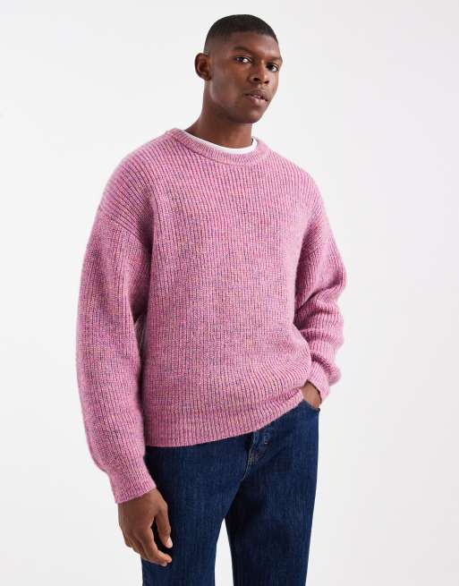 Cotton On - Pull ras de cou duveteux coupe carrée - Rose multicolore