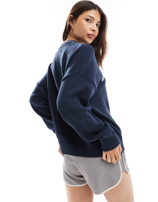 Cotton On – Pullover in Marineblau mit Rundhalsausschnitt und New York-Grafik, 4 von 4