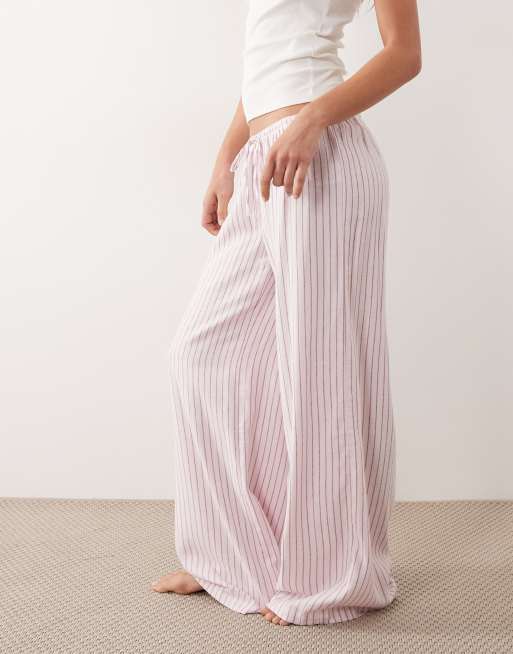 Cotton On - Pyjama ample en flanelle ultra-douce à rayures - Rose, 3 de 4