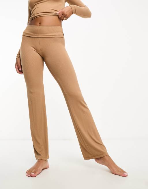 Cotton On pyjama Sleep Recovery roll waist bottoms in cafe noir (part of a set) 