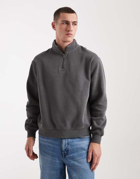 Cotton On quarter zip fleece in slate stone - view 1