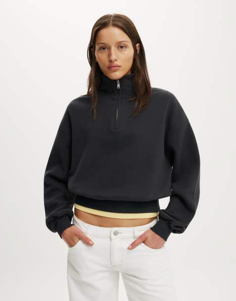 Cotton On Quarter zip sweatshirt in charcoal - view 1