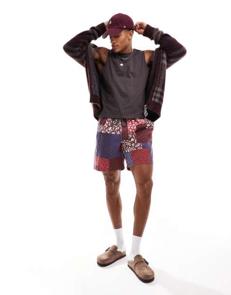 Cotton On quick dry swim shorts in retro patchwork print - view 1