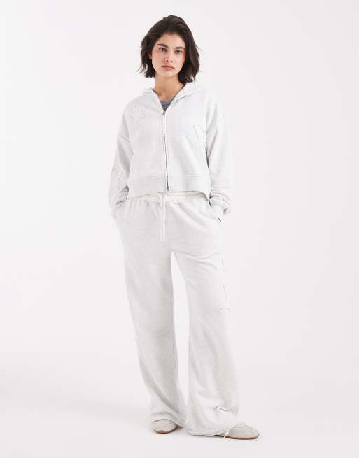 Cotton On raglan oversized hoodie with star appliqués in heathered cloud - part of a set, 2 of 4