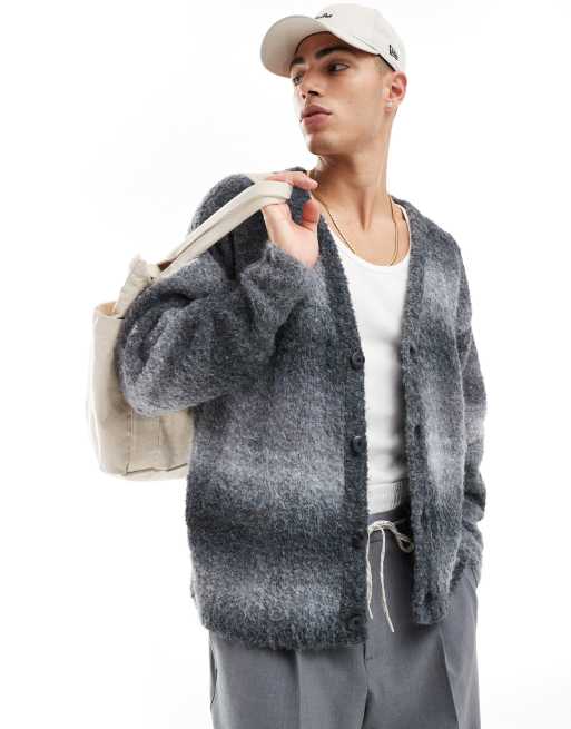 Cotton On - Recht gebreid vest in middernacht ombre