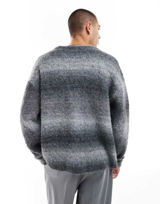 Cotton On - Recht gebreid vest in middernacht ombre, 4 van 4