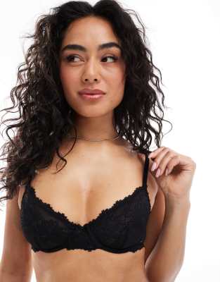 Cotton On - Reggiseno basic in pizzo nero con ferretto - view 1