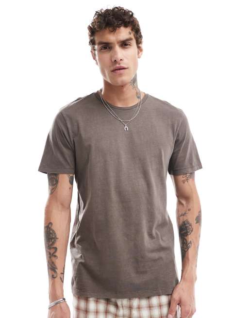 Cotton On Regular fit crew t-shirt in brown - BROWN