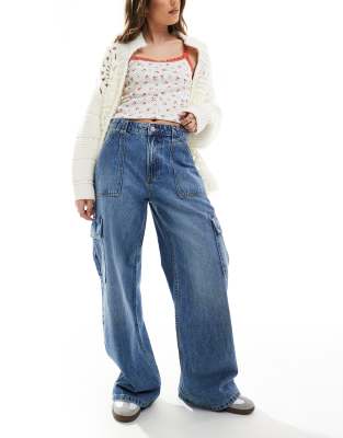 Cotton On Relaxed cargo jean in blue - view 1