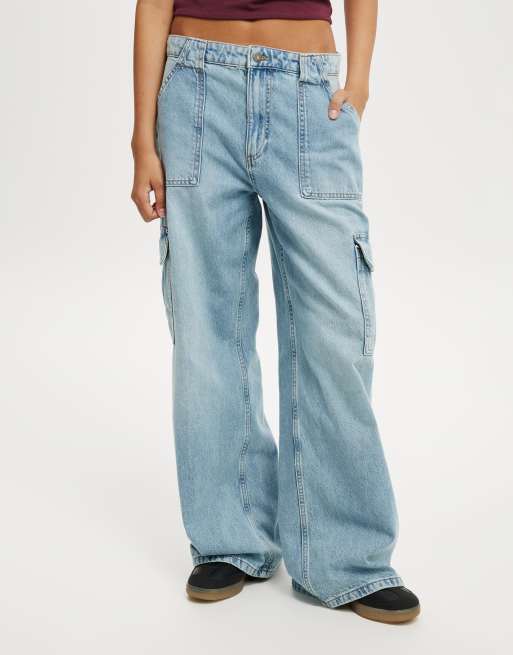 Cotton On Relaxed cargo jean in blue, 3 of 4