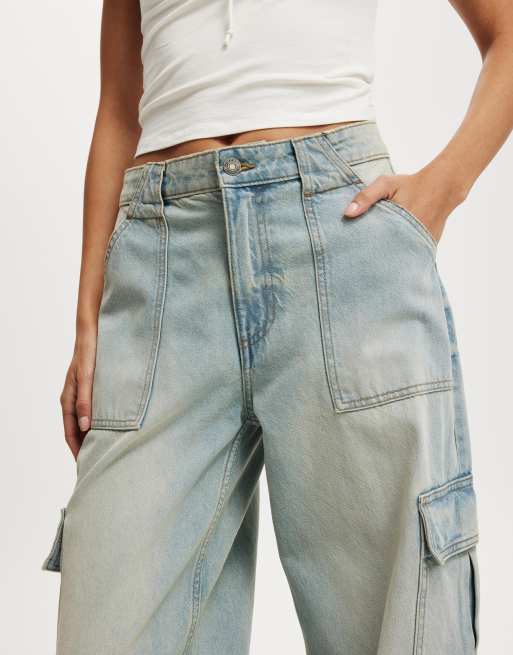 Cotton On Relaxed cargo jean in blue, 3 of 4