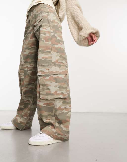 Cotton On relaxed cargo pants in camo wash