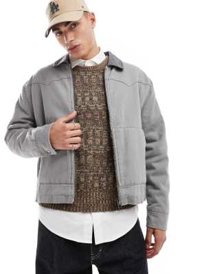 Cotton:On Cotton On relaxed carpenter jacket in gray