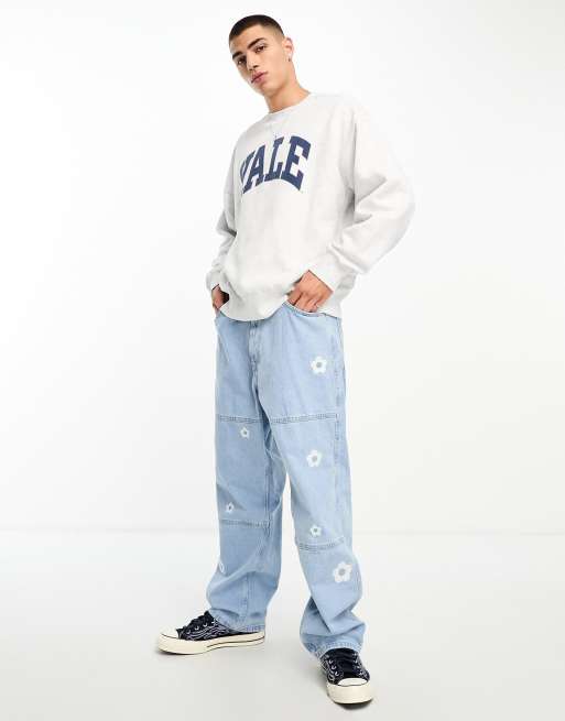 Cotton On relaxed classic sweat in grey marl with Yale graphic