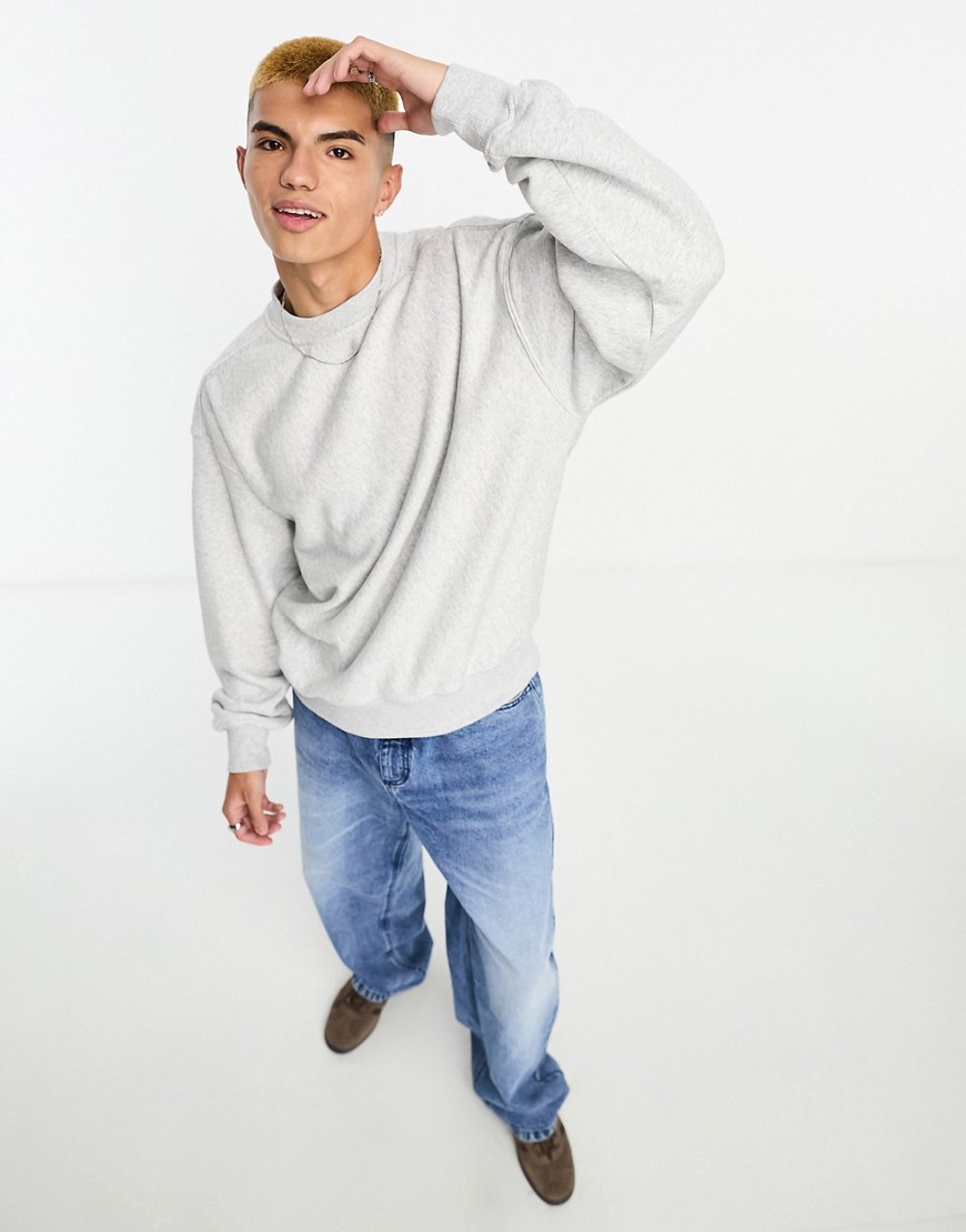 Cotton On relaxed classic sweat in grey marl-Navy