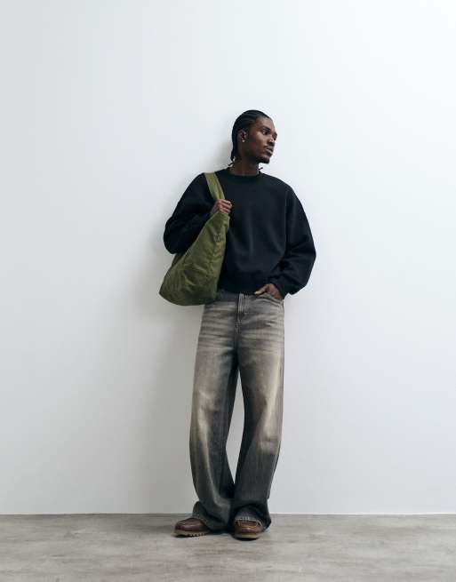 Cotton On relaxed crew sweater in black, 4 of 5