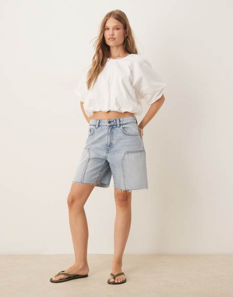 Cotton  On Relaxed denim short in blue - view 1