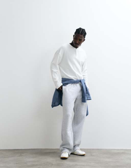 Cotton On relaxed fit textured henley long sleeve top in white waffle, 3 of 5