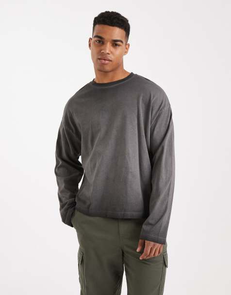 Cotton On relaxed fit y2k long sleeve top in slate stone - view 1