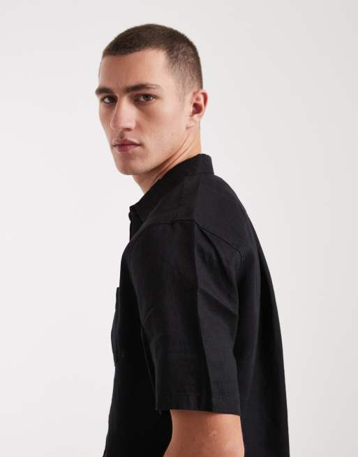 Cotton On relaxed linen shirt in black, 4 of 5